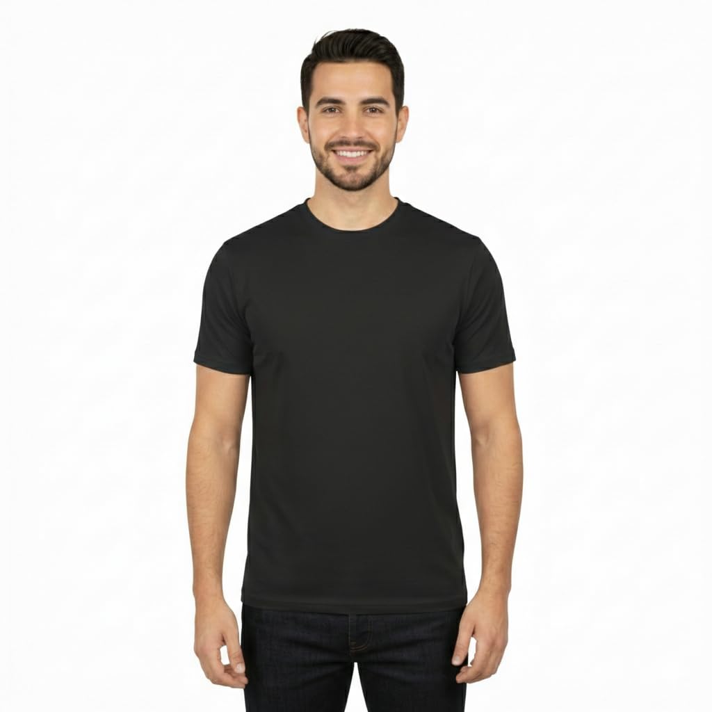 Purple Kiwi Men's Cotton T-Shirt in Black