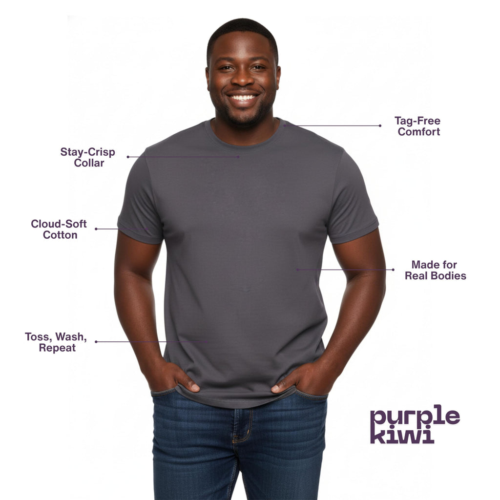 Purple Kiwi Men's Cotton T-Shirt - Image 4
