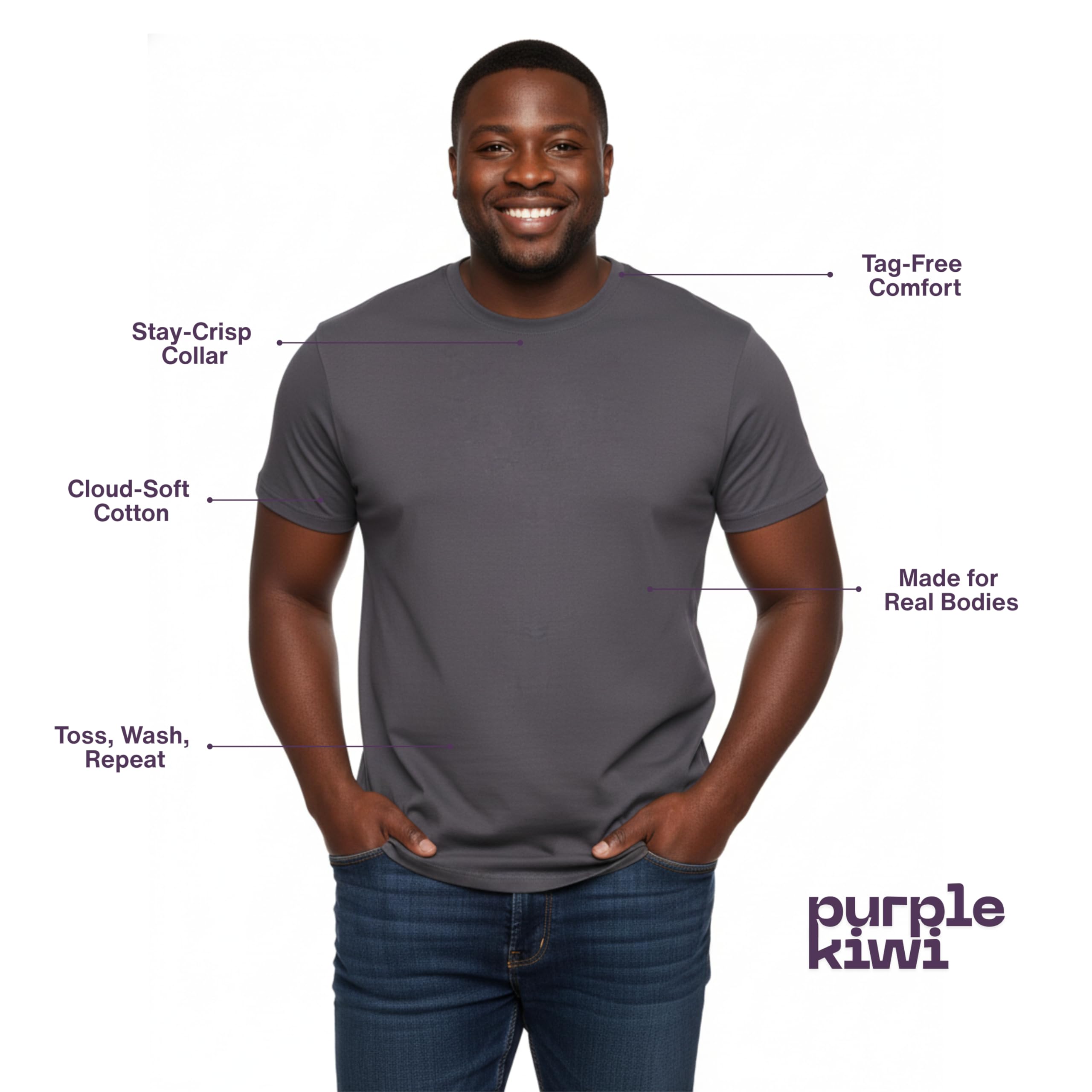Purple Kiwi Men's Cotton T-Shirt - Image 4